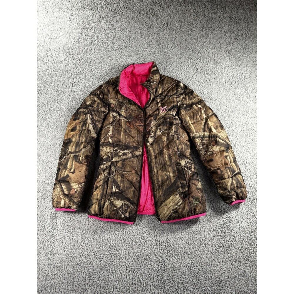 Mossy Oak Break Up Infinity Jacket Women Small Down Camo Pink Reversible